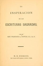 Cover of: La inspiracion de las Escrituras Sagradas