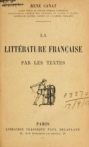 Cover of: littérature française par les textes.