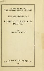 Cover of: Latin and the A. B. degree