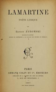 Cover of: Lamartine, poète lyrique