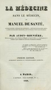 Cover of: La médecine sans le médecin by Joseph-Marie Audin-Rouvière