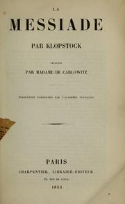 Cover of: La Messiade by Friedrich Gottlieb Klopstock