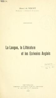 Cover of: langue, la littérature et les ecrivains anglais.