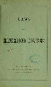 Cover of: Laws of Haverford college