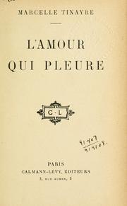 Cover of: amour qui pleure.