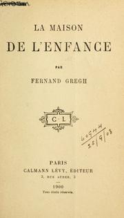 Cover of: maison de l'enfance.