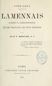 Cover of: Lamennais d'après sa correspondance et les travaux les plus récents 1782-1854