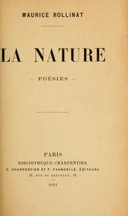 Cover of: nature: poésies.
