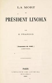 Cover of: La mort du Président Lincoln