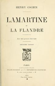 Cover of: Lamartine et la Flandre. by Henry Cochin