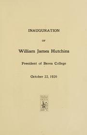 Inauguration of William James Hutchins, president of Berea college, October 22, 1920 by Berea college