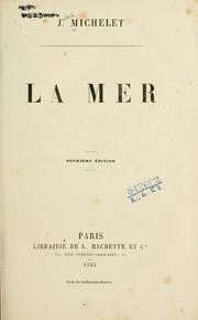 Cover of: La mer. by Jules Michelet