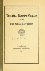 Cover of: Teachers' training courses for the high schools of Oregon