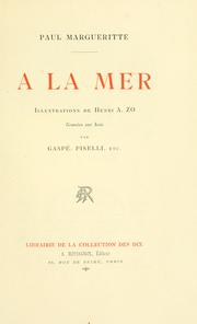 Cover of: À la mer