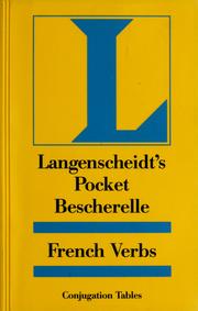 Cover of: Langenscheidt's pocket Bescherelle French verbs: conjugation tables