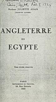 Cover of: 'Angleterre en Egypt.