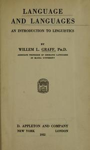 Cover of: Language and languages by Willem Laurens Graff