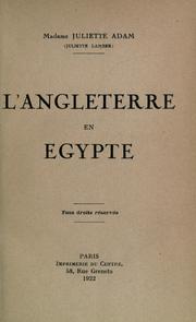 Cover of: Angleterre en Egypte.
