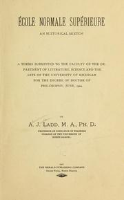 Cover of: École normale supérieure: an historical sketch