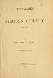 Cover of: Landmarks of Steuben County, New York. by Harlo Hakes, Harlo Hakes