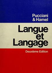 Cover of: Langue et langage