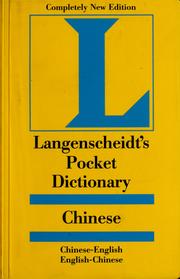 Langenscheidt pocket Chinese dictionary by K g langenscheidt