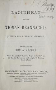 Cover of: Laoidhean air son tioman beannachd =: Hymns for times of blessing