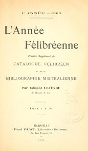 Cover of: année félibréenne.: Supplément du Catalogue félibréen et de la Bibliographie mistralienne.