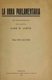 Cover of: obra parlamentaria: Mayo 1912-Abril 1913