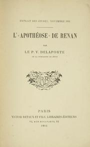 Cover of: L'"Apothéose" de Renan