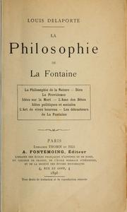 Cover of: La philosophie de La Fontaine.