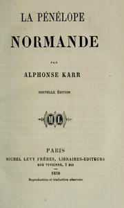 Cover of: La Pénélope normande. by Alphonse Karr