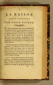 Cover of: La raison finit toujours par avoir raison by France. Assemblée nationale constituante (1789-1791)