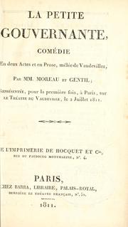 Cover of: petite gouvernante, comédie en deux actes et en prose, mêlée de vaudevilles