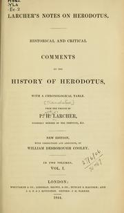 Cover of: Larcher's Notes on Herodotus by Pierre-Henri Larcher