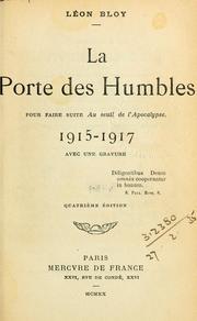 Cover of: La porte des humbles, 1915-1917 by Léon Bloy