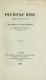 Cover of: La première ride: comédie-vaudeville en un acte