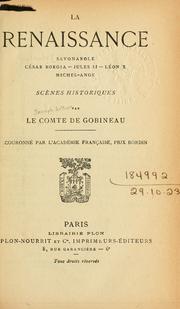 Cover of: La renaissance by Arthur, comte de Gobineau