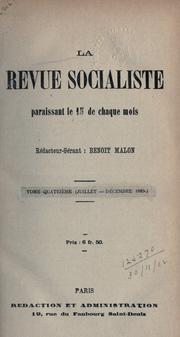 Cover of: La Revue socialiste, syndicaliste et coopérative ...