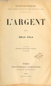 Cover of: L' argent. by Émile Zola