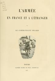 Cover of: L'armée en France et à l'étranger