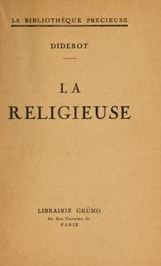 Cover of: La religieuse