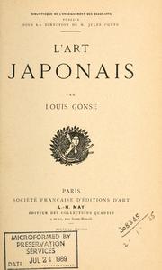 Cover of: L' art japonais by Louis Gonse