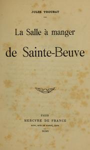 Cover of: La salle à manger de Sainte-Beuve