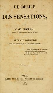 Cover of: Du délire des sensations