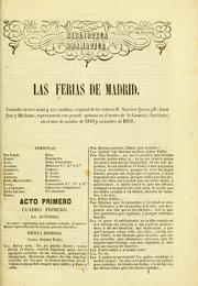 Cover of: ferias de Madrid: comedia en tres actos y seis cuadros