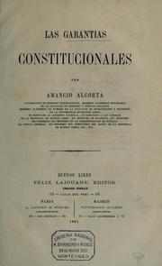 Cover of: Las garantías constitucionales by Amancio Alcorta