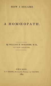 Cover of: How I become a homoeopath