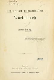 Cover of: Lateinisch-romanisches Wörterbuch.