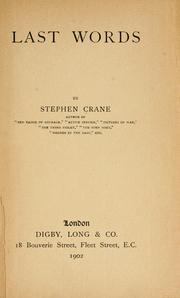 Cover of: Last words by Stephen Crane